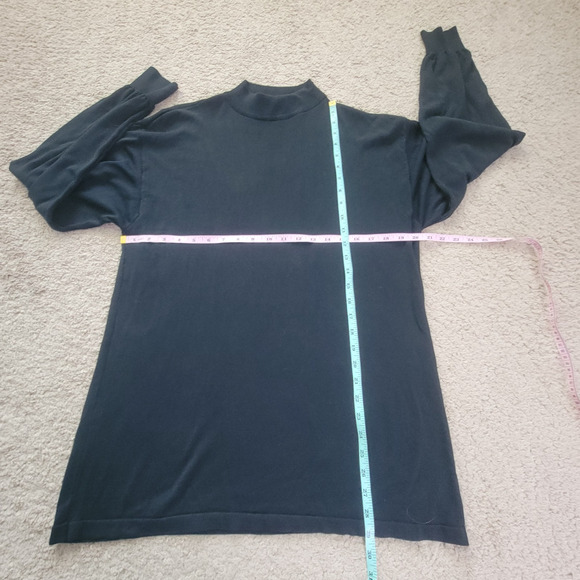 JHanes Barnes Mens L Silk Mock Neck Pullover Sweater Black - Picture 3 of 9